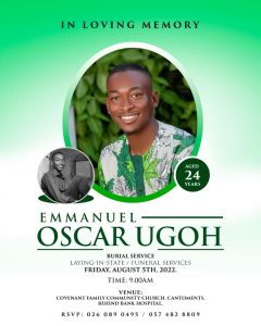 Emmanuel Oscar Ugoh goes Home
